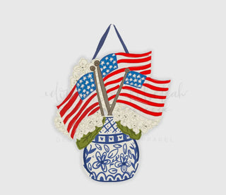 Chinoiserie Flags Door Hanger