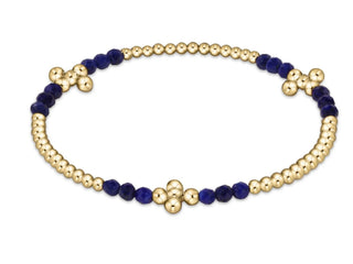 Enewton Signature Cross Gold Bliss Pattern 2.5mm Bead Bracelet Lapis