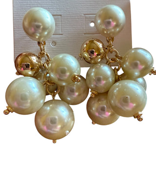 Pearl Cluster Post Earrings