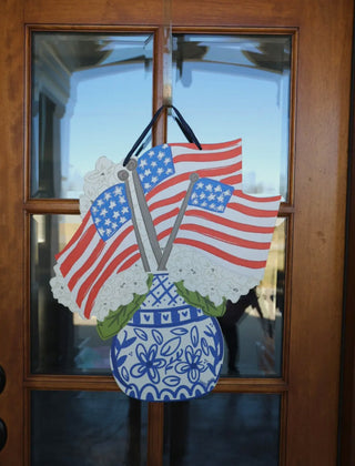 Chinoiserie Flags Door Hanger