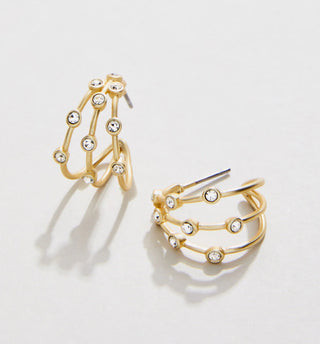 Spartina Barratt Hoop Earrings Crystals