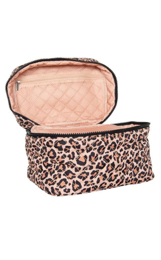 Brown Leopard Make Up Bag