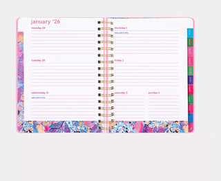 Lilly Pulitzer 2025-2026 Large Agenda: Rousseau Pink Cool As Shell