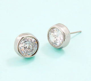 Spartina Lighthouse Stud Earrings Silver CZ