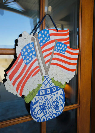 Chinoiserie Flags Door Hanger