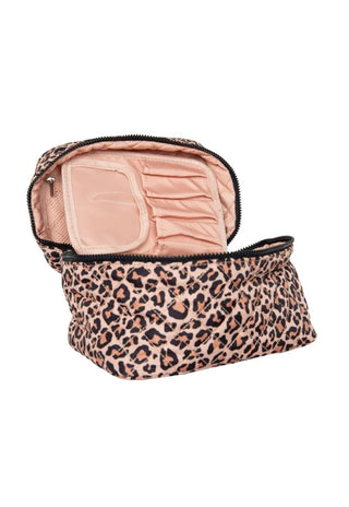Brown Leopard Make Up Bag