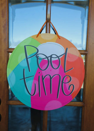 Pool Time Door Hanger