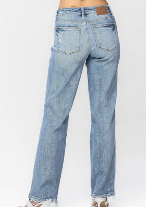 Judy Blue Mid Rise Cell Phone Pocket Dad Jean