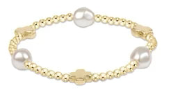 Enewton Admire Pearl 3mm Gold Cross Bead Bracelet