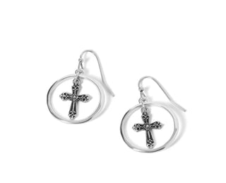 Whispers Cross Inside Silver Dangle