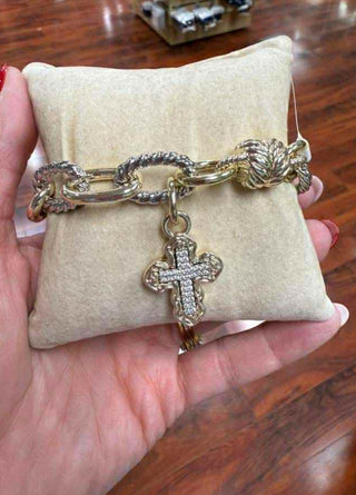 Two Tone Cross Bracelet