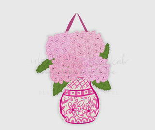 Pink Hydrangea Door Hanger