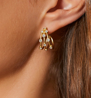 Spartina Barratt Hoop Earrings Crystals