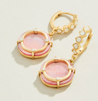 Spartina Orla Round Earrings Pink Mother of Pearl