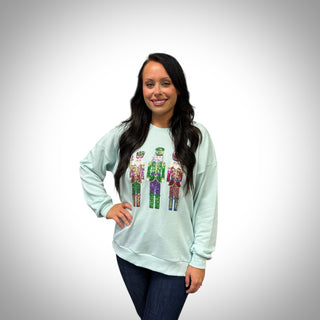 Blue Candy Nutcracker Sequin Sweatshirt