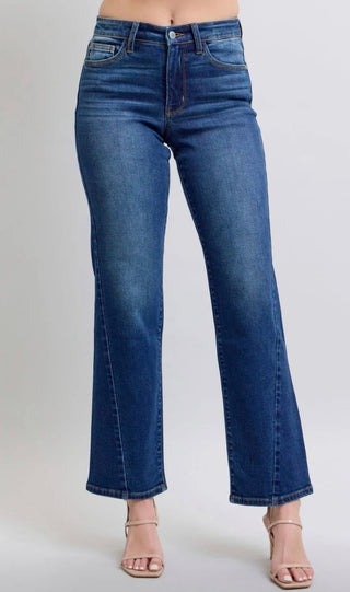 Judy Blue Mid Rise Side Seam Straight Jeans