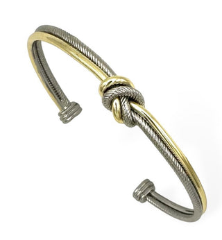 Two Tone Knot Cuff Bracelet
