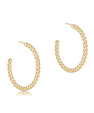 Enewton Beaded Classic 1.25" Post Hoop 3MM Gold