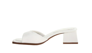Liinda Block Heel Slide Sandal White