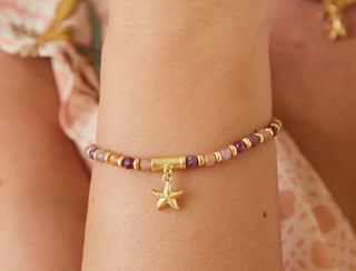 Spartina Calm Waters Stretch Bracelet Ruby/Sunstone
