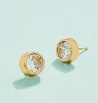 Spartina Lighthouse Stud Earrings Gold CZ