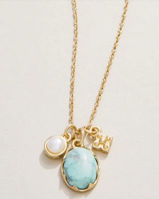 Spartina Coralie Charm 17" Necklace Turq