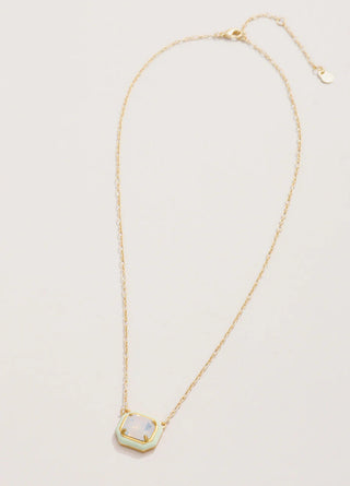 Spartina Clara Window Necklace 17" White Opal