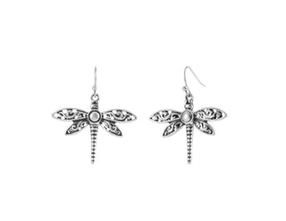 Whispers Antique Silver Dragonfily Dangle Earring
