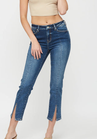 Mica Mid-Rise Slim Crop Straight
