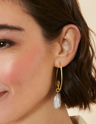 Spartina Loopy Hoop Earrings Pearl