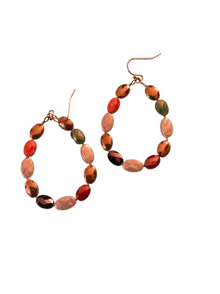 Gold & Multi Color Beaded Earrings
