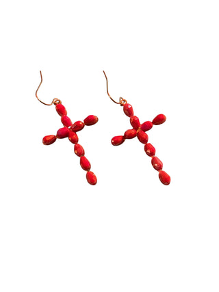 Coral French Wire Earring