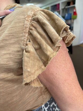 Frill Seeker Top Camel