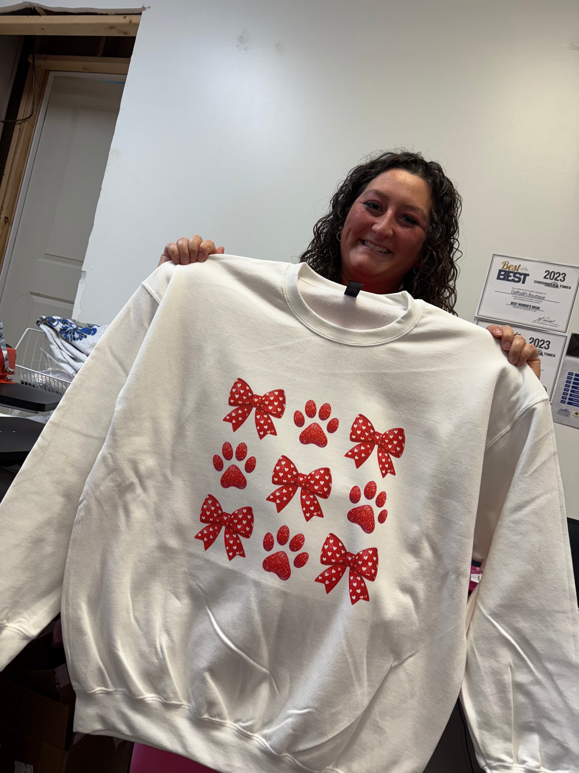 Valentine Coquette Paw Sweatshirt