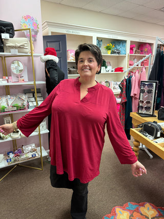 Dear Scarlett Jewel Red Lizzy Top