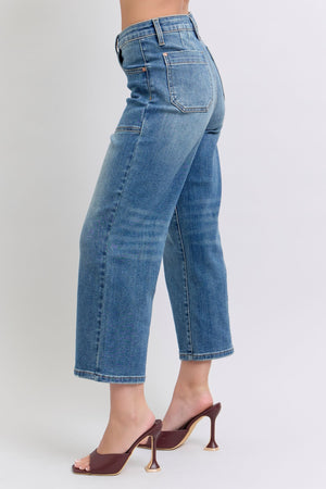 Judy Blue HW Utility Pocket Crop Wide Leg