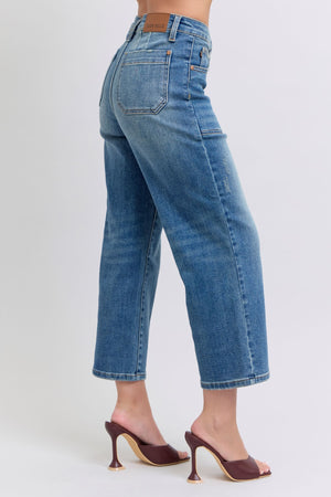 Judy Blue HW Utility Pocket Crop Wide Leg