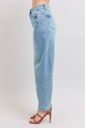 Judy Blue High Waist Side Panel Barrel Leg Jean