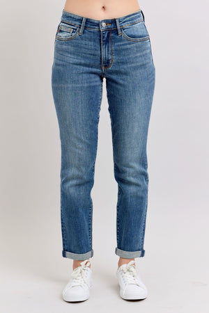 Judy Blue Mid Rise Vintage Wash Boyfriend