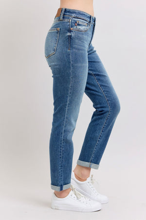 Judy Blue Mid Rise Vintage Wash Boyfriend