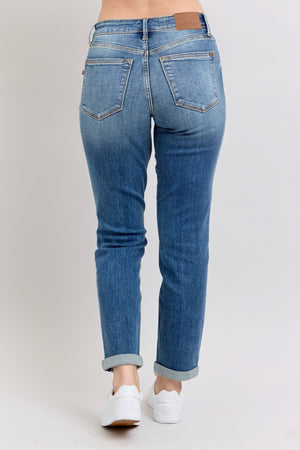 Judy Blue Mid Rise Vintage Wash Boyfriend