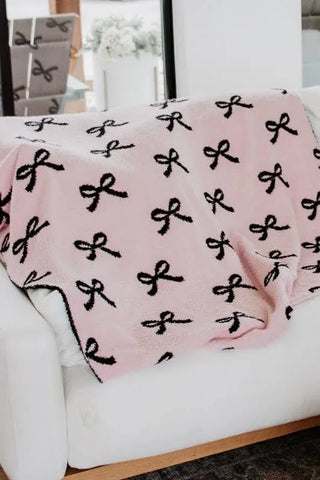 Mini Black Bow Double Sided Oversized Blanket