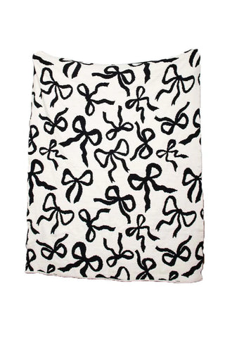 Black & White Bows Double Sided Oversized Throw Blanket