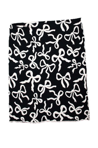 Black & White Bows Double Sided Oversized Throw Blanket
