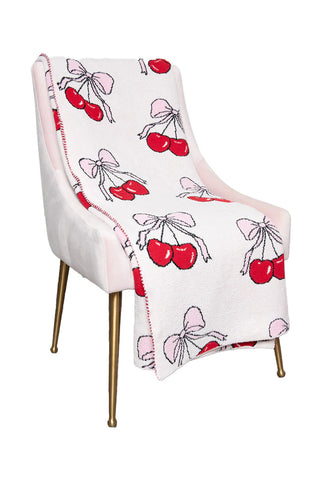 Cherry Bows Oversized Throw Blanket