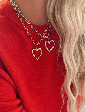 Large Open Heart Necklace