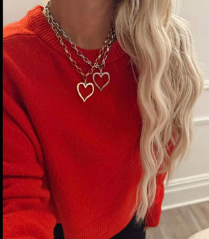 Large Open Heart Necklace