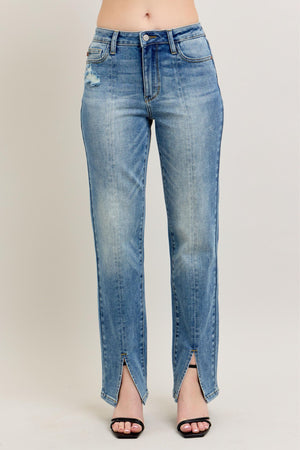 Judy Blue Vintage Wash Front Slit Straight