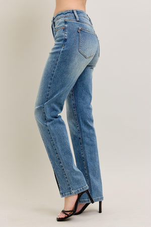 Judy Blue Vintage Wash Front Slit Straight