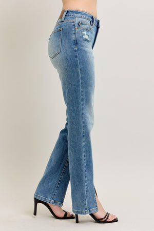 Judy Blue Vintage Wash Front Slit Straight